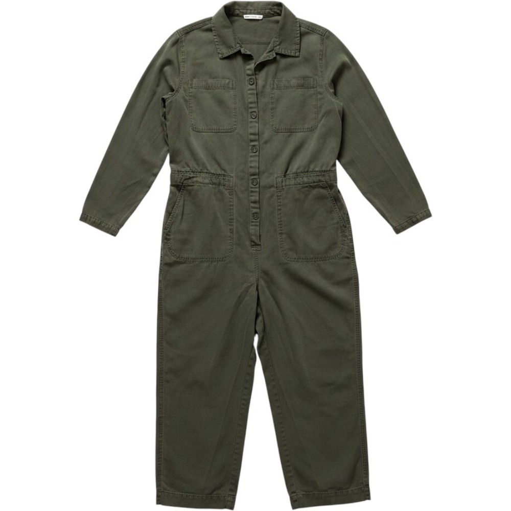 Marine Layer Womens Olive Green Linen Lyocell Utility Boiler Suit Jumpsuit XL